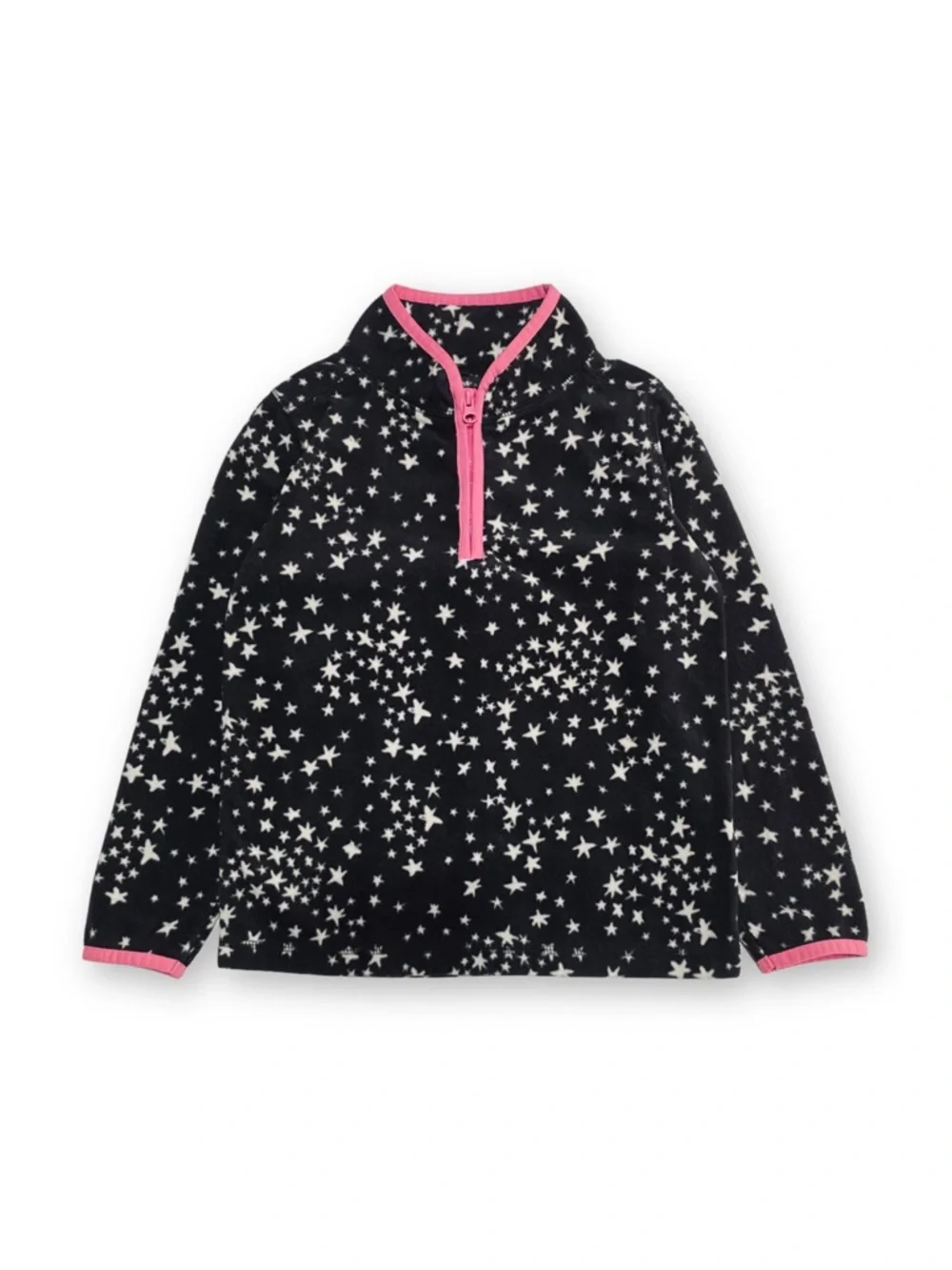 OshKosh B'gosh Girls Size 6 Gray and Pink Star Long Sleeve Quarter Zip Pullover